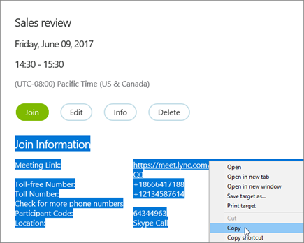 包含skypeforbusiness下载后怎样用邮件分享会议的词条